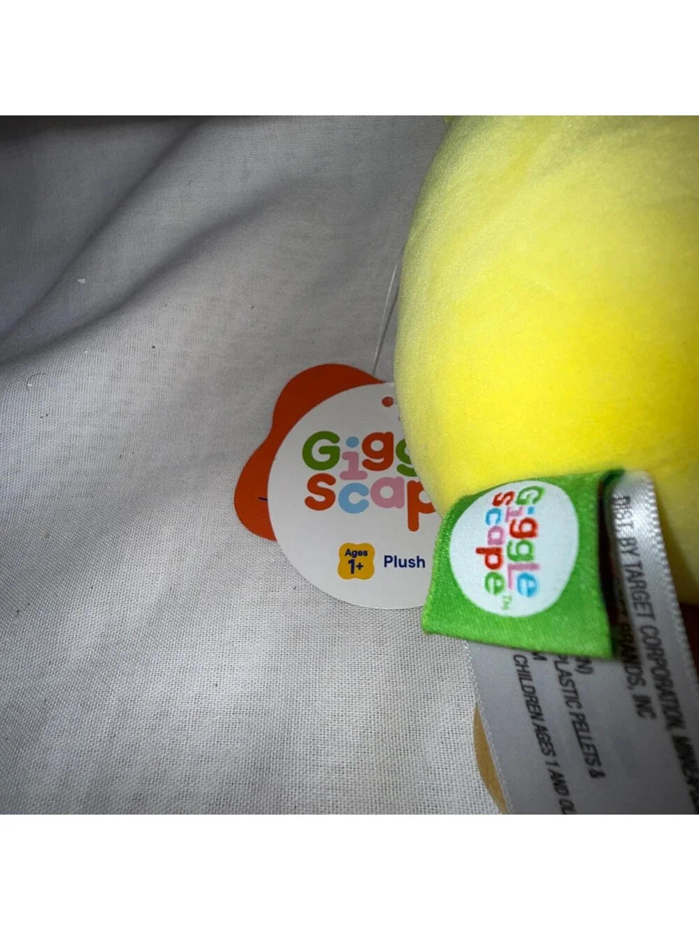 GiggleScape Mustard Bottle Plush 9” Yellow Food Toy Target Exclusive NWT
